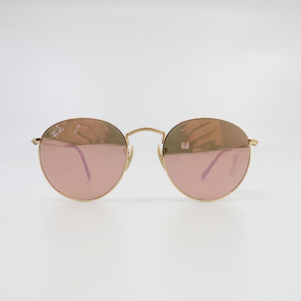 Ray-Ban RB 3447N 001/Z2 50mm ROUND METAL Gold/Copper Unisex New Sunglasses - Picture 2 of 7